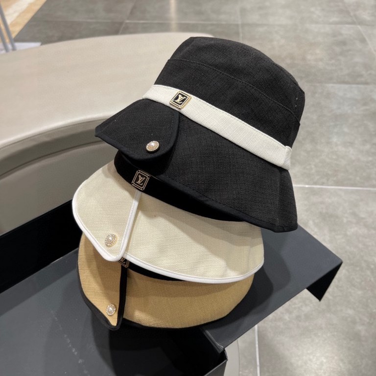 lv LouisVuitton LouisVuitton 2023 early spring new Korean fashion fisherman hat, simple atmosphere full of personality Exquisite embroidery design Full of fashion sense   This hat is definitely worth getting!