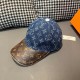 LV (Louis Vuitton).With box cloth bag, LV (Louis Vuitton) new original single baseball cap, old flower splicing, 11 open mold customized, original denim fabric   counter old flower leather, workmanship is meticulous and 