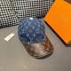 LV (Louis Vuitton).With box cloth bag, LV (Louis Vuitton) new original single baseball cap, old flower splicing, 11 open mold customized, original denim fabric   counter old flower leather, workmanship is meticulous and 