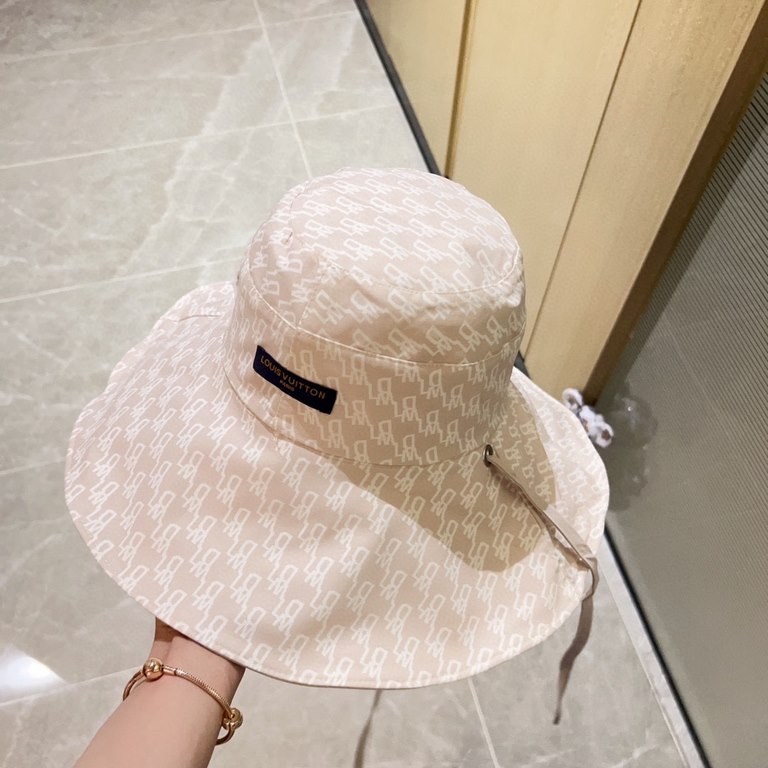 with dust bag [LV Louis Vuitton] 2023 spring and summer new large-brimmed double-sided big brand bear fisherman hat, sunshade big models super good with the eyes closed into a