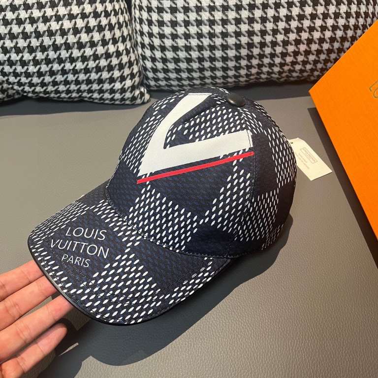 Explosive strong back to stockWith box cloth bag, LV (Louis Vuitton) new original single baseball cap, big V silkscreen, counter 11 open mold customized, original custom fabric   head layer cowhide, cotton lining, light 