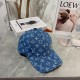 Louis Vuitton LV   new abrasive washed blue baseball cap, casual versatile Japanese system do old retro cowboy duck tongue cap, men and women with the same models