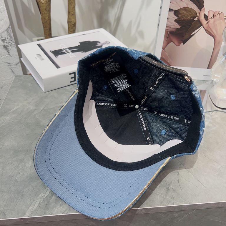 Louis Vuitton LV   new abrasive washed blue baseball cap, casual versatile Japanese system do old retro cowboy duck tongue cap, men and women with the same models