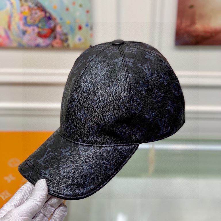 With packaging cloth bag, LV Louis Vuitton classic original single baseball cap, classic old flower, 11 open mold customized, the original counter PU leather   head layer cowhide wrapped edge, long years of explosive ver