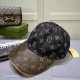 LV (Louis Vuitton) new original single baseball cap, old flower splicing, 11 open mold customized, the original printing satin fabric   counter old flower leather, meticulous and perfect workmanship, quality is superb, t