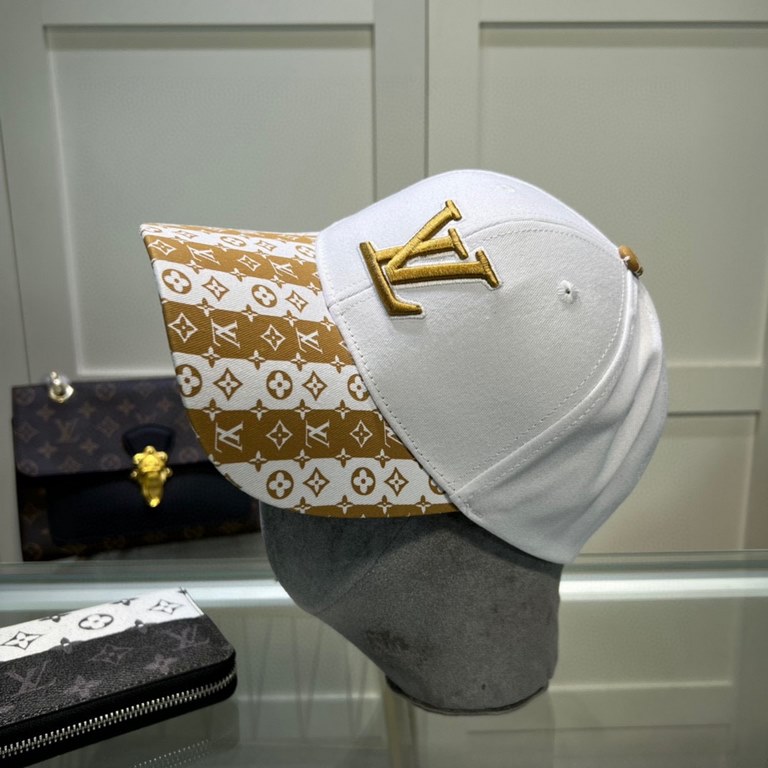 LouiVuittonLV  Counter new Louis Vuitton home embroidered baseball cap, simple and generous Men and women universal sun hat.