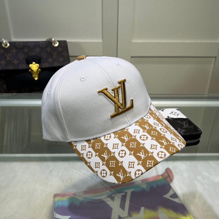 LouiVuittonLV  Counter new Louis Vuitton home embroidered baseball cap, simple and generous Men and women universal sun hat.