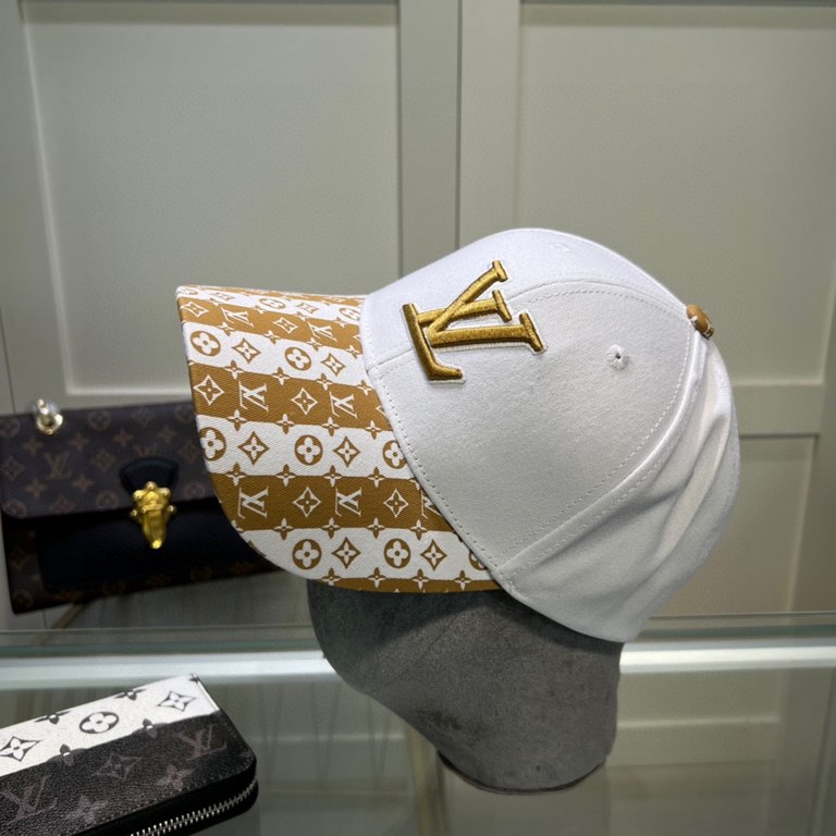 LouiVuittonLV  Counter new Louis Vuitton home embroidered baseball cap, simple and generous Men and women universal sun hat.