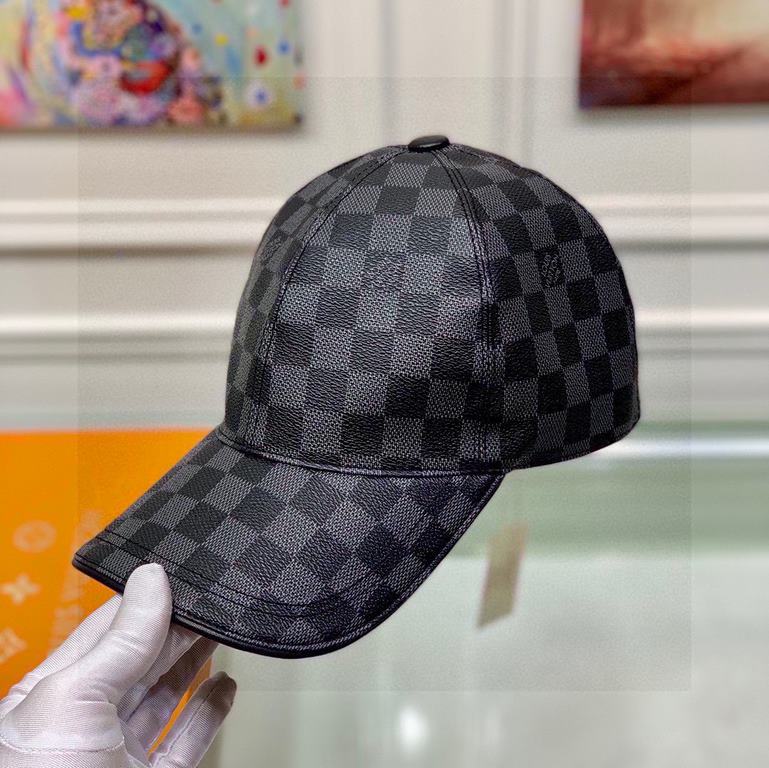 The cap is made of PU leather and head-layer cowhide.With packaging cloth bag, LV Louis Vuitton classic original single baseball cap, classic old flower, 11 open mold customized, the original counter PU leather   head la