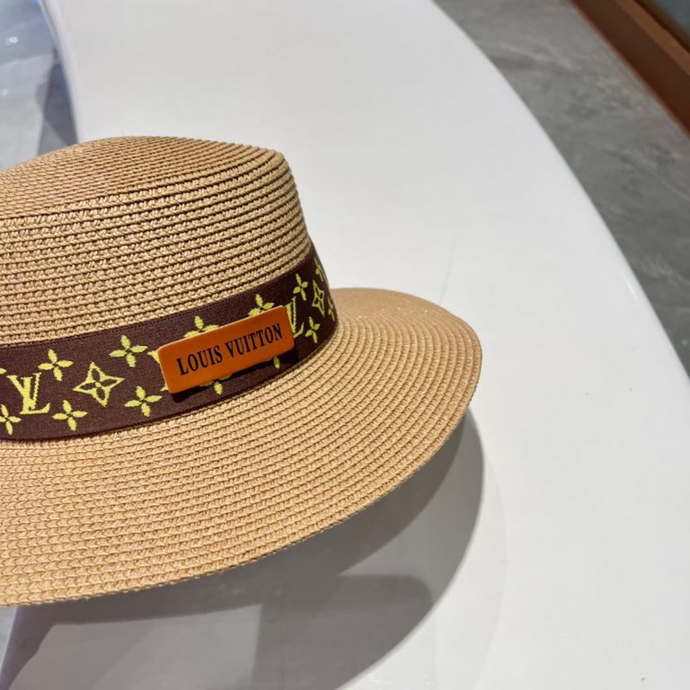 LV flat cap  flat straw hat  straw hat beach hat