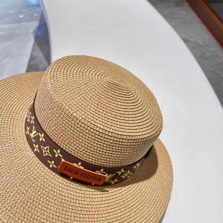 LV flat cap  flat straw hat  straw hat beach hat