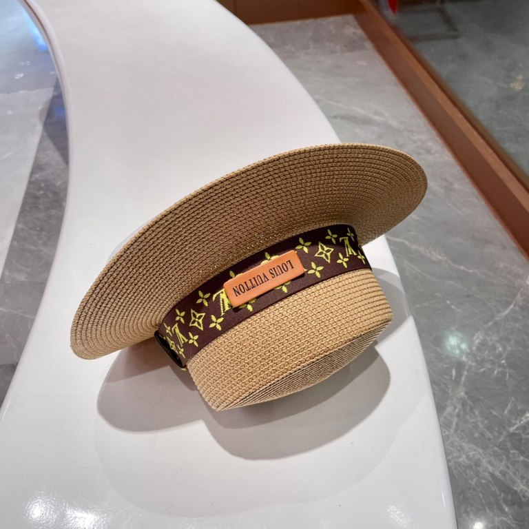 LV flat cap  flat straw hat  straw hat beach hat