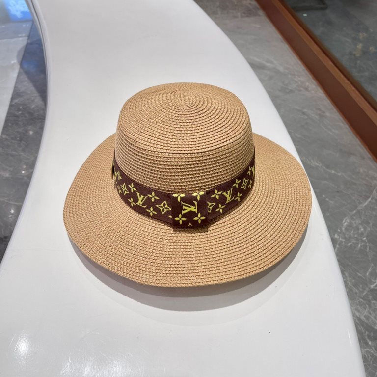 LV flat cap  flat straw hat  straw hat beach hat