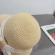 ￥LV Louis Vuitton Straw Hat, rolled brim design, old flower webbing, celebrity style, head circumference 57cm