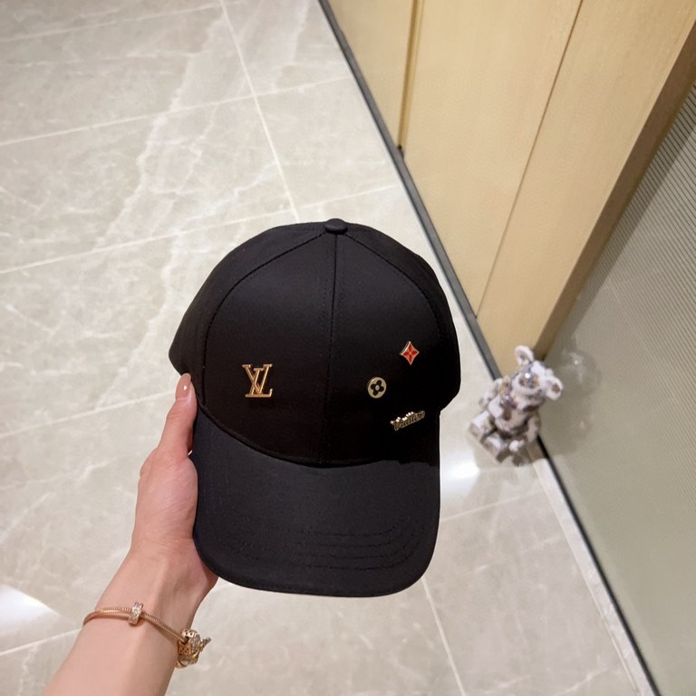 with dust bag [LV Louis Vuitton] 2023 new hardware simple model baseball cap, new shipments, big name models super good with, hurry to get!