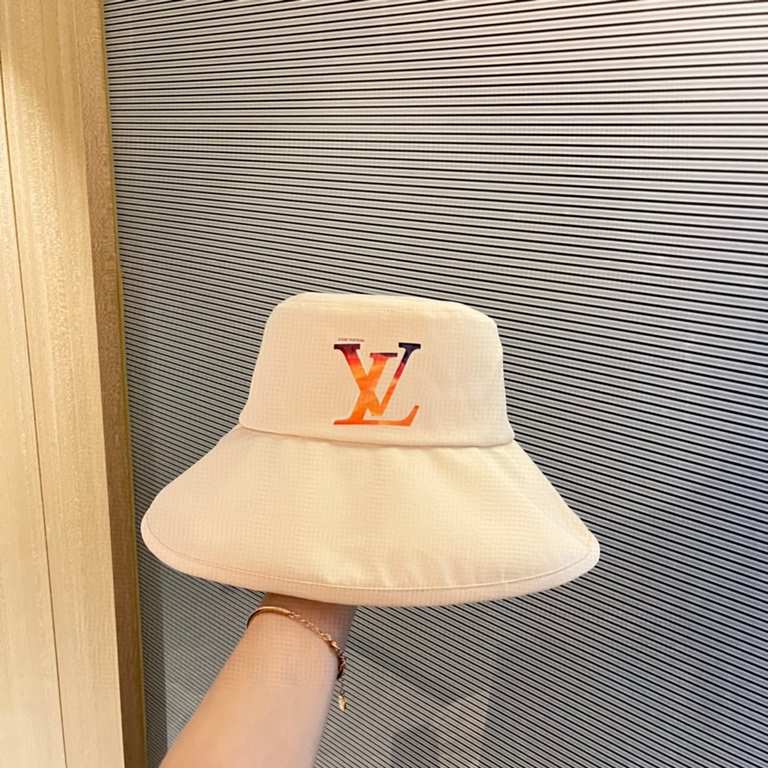 with dust bag [LV] 2023 new large-brimmed sun-shading collapsible fisherman's hat, out of the street essential super good with, hurry to get!