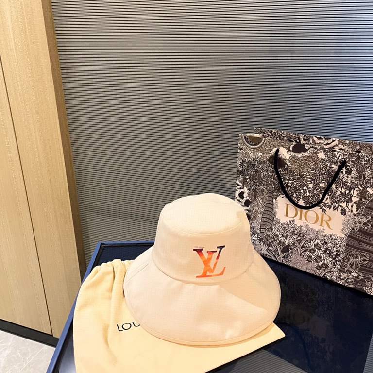 with dust bag [LV] 2023 new large-brimmed sun-shading collapsible fisherman's hat, out of the street essential super good with, hurry to get!