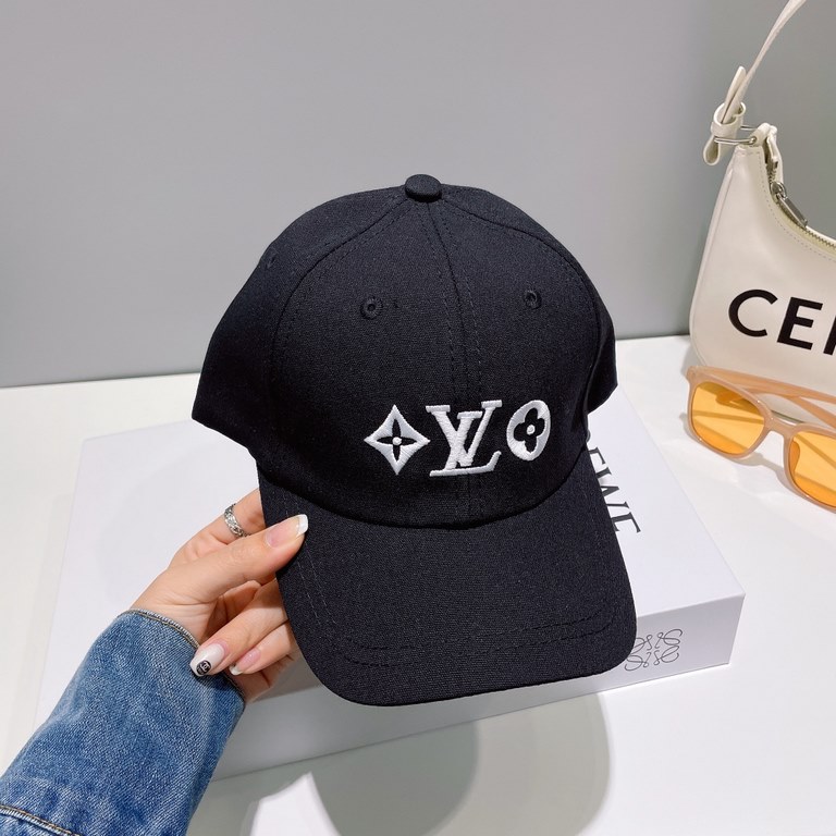 LV Louis Vuitton original single embroidered baseball cap Counter hot models cotton lining, lightweight and breathable. Perfect version of the grid accurate, original quality, exclusive physical shooting, men and women a