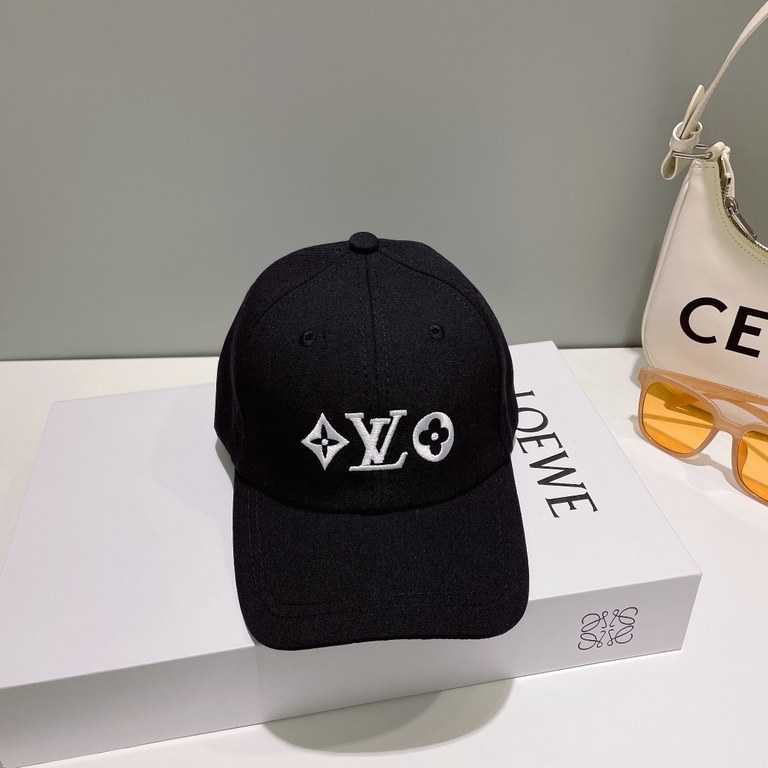 LV Louis Vuitton original single embroidered baseball cap Counter hot models cotton lining, lightweight and breathable. Perfect version of the grid accurate, original quality, exclusive physical shooting, men and women a