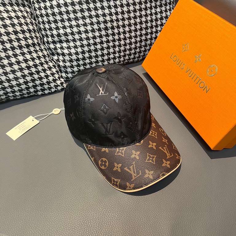 LV (Louis Vuitton) new original single baseball cap.With box cloth bag, LV (Louis Vuitton) new original single baseball cap, old flower splicing, 11 open mold customized, original printing satin fabric   counter old flow