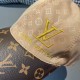 With box cloth bag, LV (Louis Vuitton) new original single baseball cap, old flower splicing, 11 open mold customized, the original printing satin fabric   counter old flower leather, workmanship is meticulous and perfec