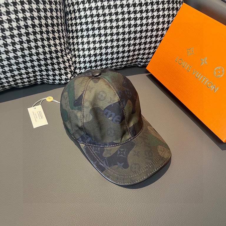 LV (Louis Vuitton) new original single baseball cap.With box cloth bag, LV (Louis Vuitton) new original single baseball cap, camouflage LV, counter 11 open mold customized, original canvas material   head layer cowhide, 