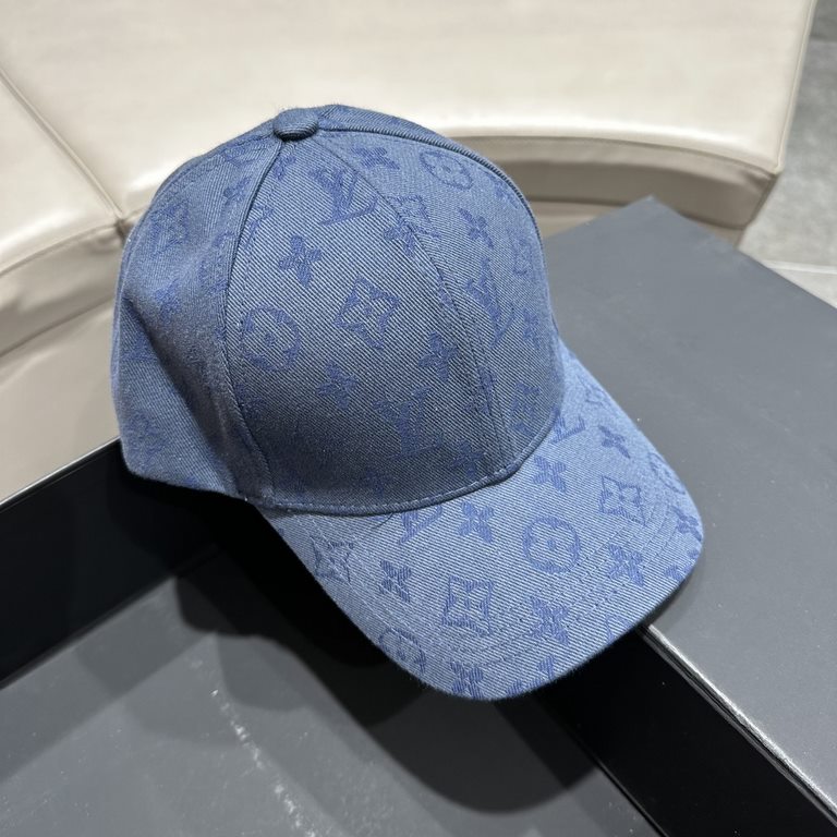 (LV Louis Vuitton) new full print logo pattern models baseball cap, counter synchronization shipments, big name models super good with, hurry to get!