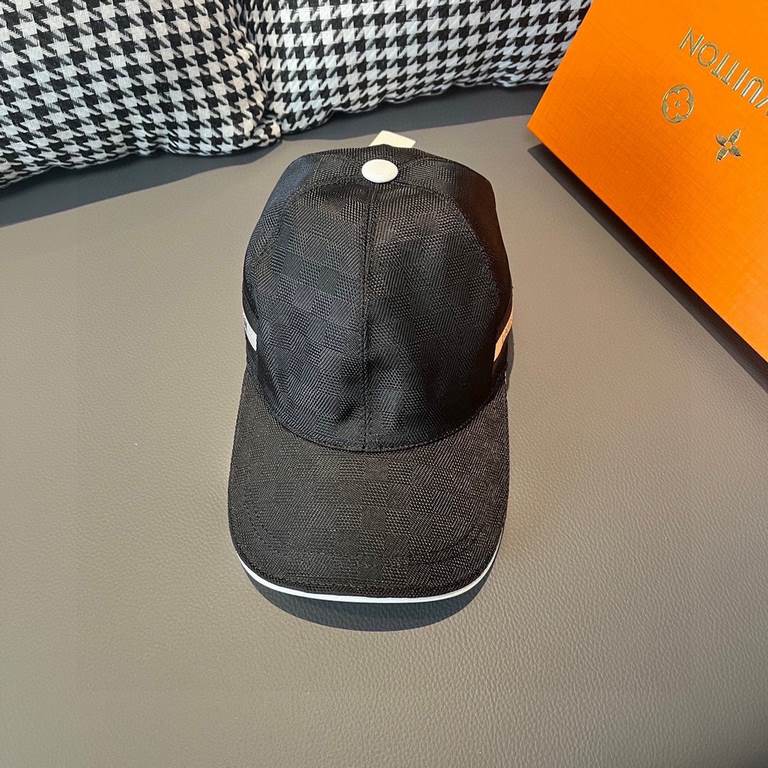 With packaging cloth bag, LV Louis Vuitton new original single baseball cap, classic checkerboard grid, 11 open mold customized, the original counter fabric   head layer cowhide, small square fashion handsome quality is 