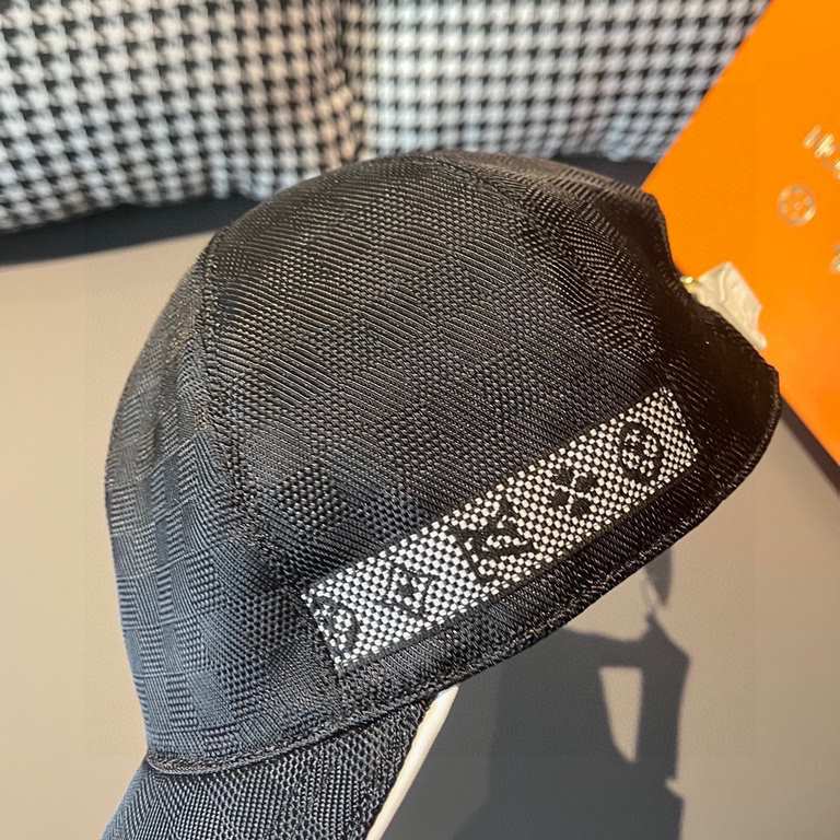 With packaging cloth bag, LV Louis Vuitton new original single baseball cap, classic checkerboard grid, 11 open mold customized, the original counter fabric   head layer cowhide, small square fashion handsome quality is 