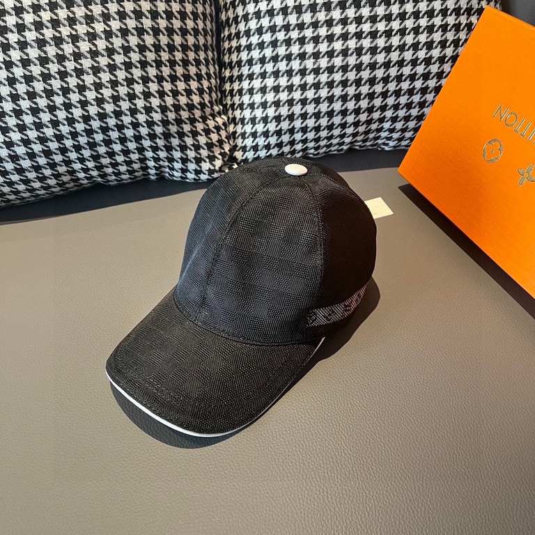 With packaging cloth bag, LV Louis Vuitton new original single baseball cap, classic checkerboard grid, 11 open mold customized, the original counter fabric   head layer cowhide, small square fashion handsome quality is 