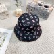 LV Louis Vuitton original single embroidered fisherman's hat counter hot models cotton lining, light and breathable. Perfect version of the grid accurate, original quality, exclusive physical shooting, men and women appl