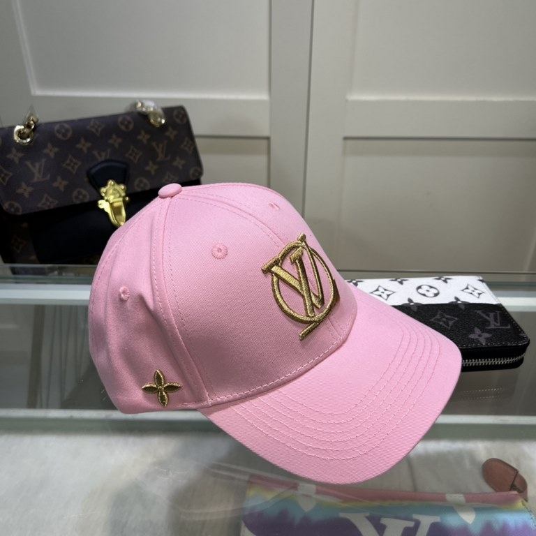 LouiVuittonLV  Counter new Louis Vuitton home embroidered baseball cap, simple and generous Men and women universal sun hat.