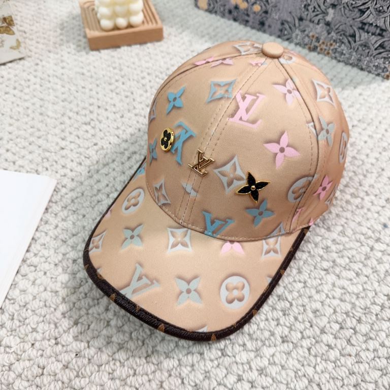 LV Louis Vuitton original single embroidered baseball cap Counter hot models cotton lining, lightweight and breathable. Perfect version of the grid accurate, original quality, exclusive physical shooting, men and women a