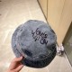 with dust bag [LV Louis Vuitton] 2023 spring and summer denim smiley face simple paragraph fisherman's hat, the big models are super good with, hurry to get!