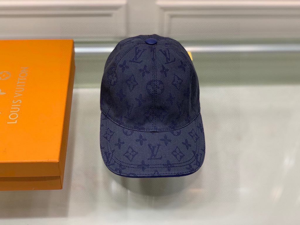 The lv jacquard upgrade ships! Fabric upgrades, accurate pair of flowers!With box bag, LV Louis Vuitton new original single baseball cap, LV cowboy jacquard, counter 11 open mold customized, original canvas fabric   head