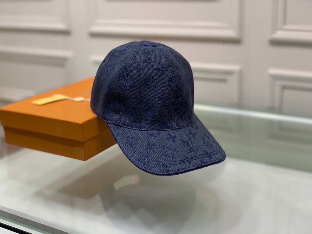 The lv jacquard upgrade ships! Fabric upgrades, accurate pair of flowers!With box bag, LV Louis Vuitton new original single baseball cap, LV cowboy jacquard, counter 11 open mold customized, original canvas fabric   head