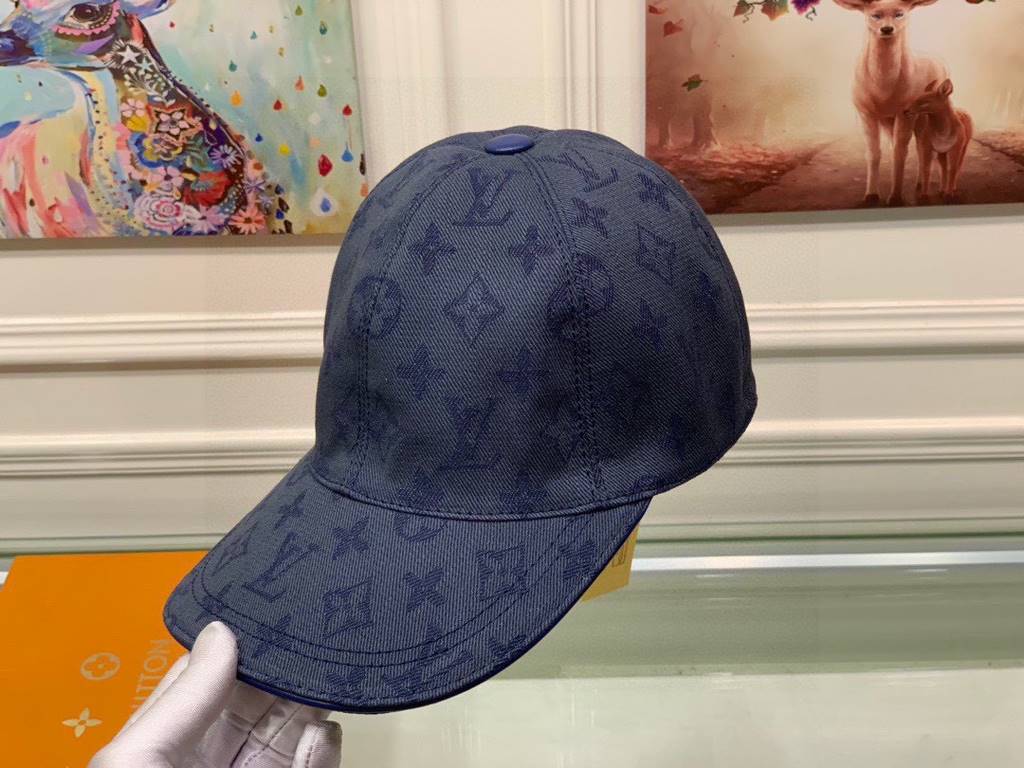 The lv jacquard upgrade ships! Fabric upgrades, accurate pair of flowers!With box bag, LV Louis Vuitton new original single baseball cap, LV cowboy jacquard, counter 11 open mold customized, original canvas fabric   head