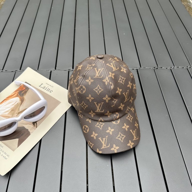 LV Louis Vuitton, classic original single baseball cap, excellent word of mouth, the original head layer cowhide, lightweight and breathable! The quality is superb, the base head circumference of 57, the patch can be adj