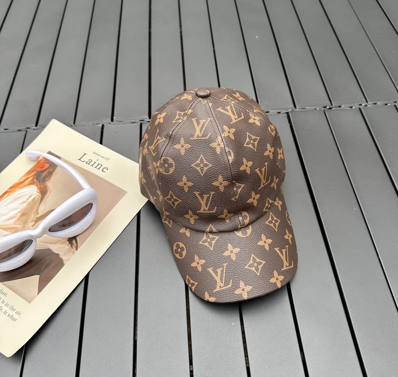 LV Louis Vuitton, classic original single baseball cap, excellent word of mouth, the original head layer cowhide, lightweight and breathable! The quality is superb, the base head circumference of 57, the patch can be adj