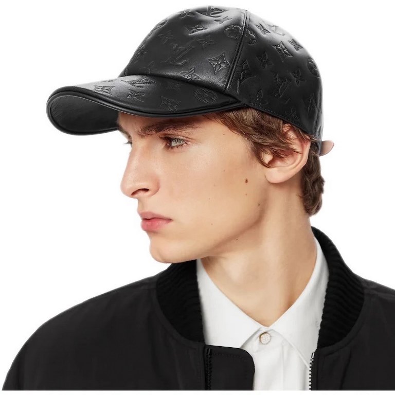 LVLouis Vuitton   High Version, Men's and Women's New MONOGRAM SHADOW Embossed Printed Leather Hat