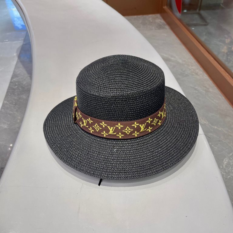 LV flat cap  flat straw hat  straw hat beach hat