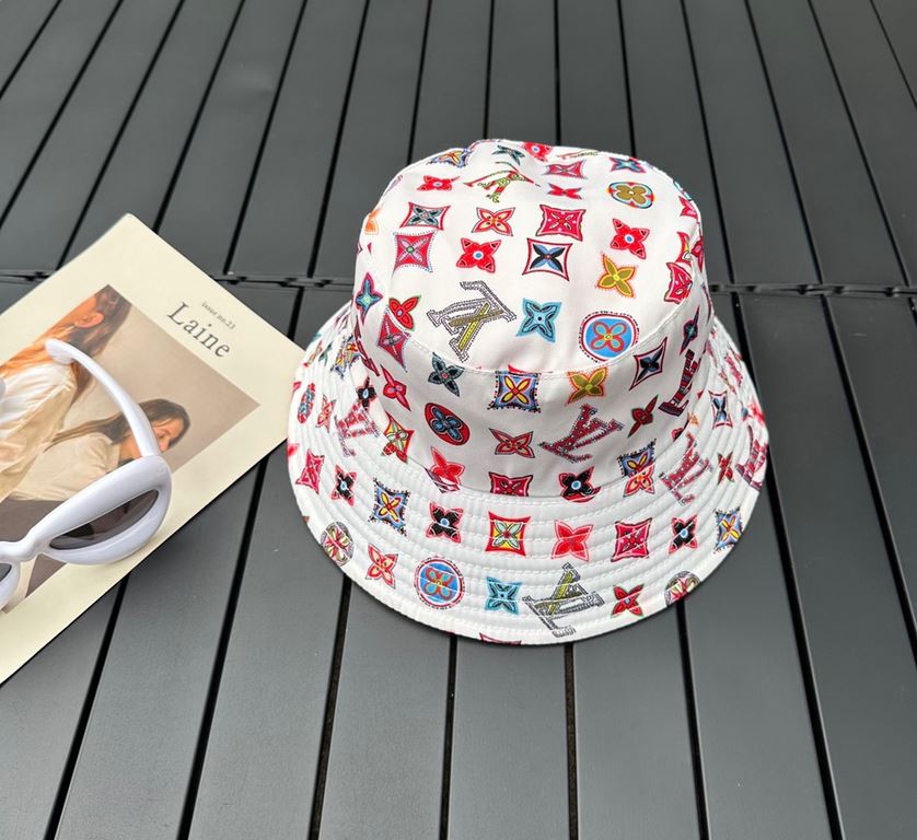 lv Louis Vuitton very hot a fisherman's hatSimple atmosphere high fashion good ~ style has personalityLOGO fabric top hat breathable and comfortableFour seasons model lightweight and breathable! The quality is superb