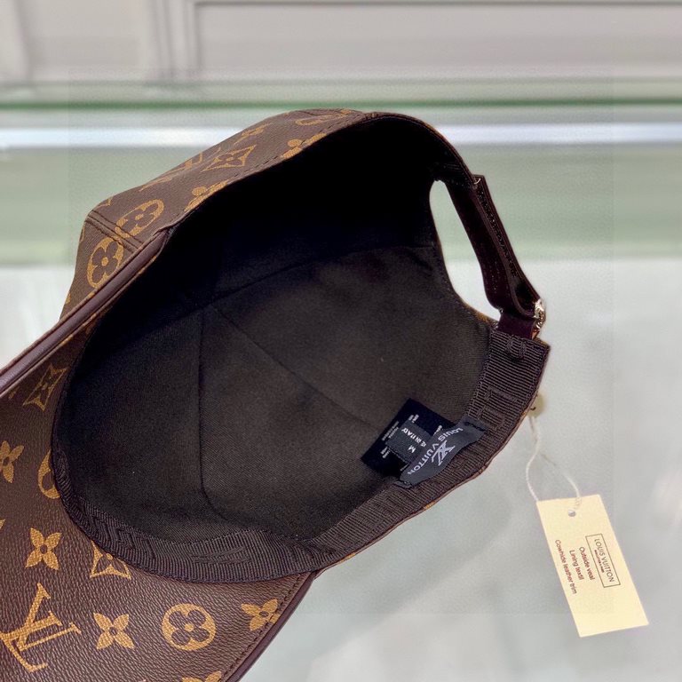 With packaging cloth bag, LV Louis Vuitton classic original single baseball cap, classic old flower, 11 open mold customized, the original counter PU leather   head layer cowhide wrapped edge, long years of explosive ver