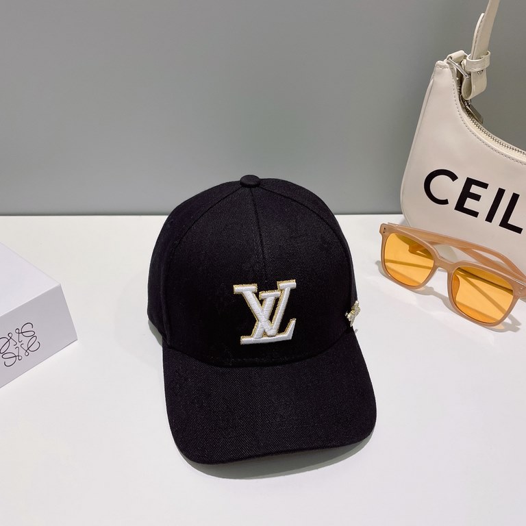 LV   counter new Louis Vuitton home embroidery baseball cap, simple and generous Men and women universal sun hat