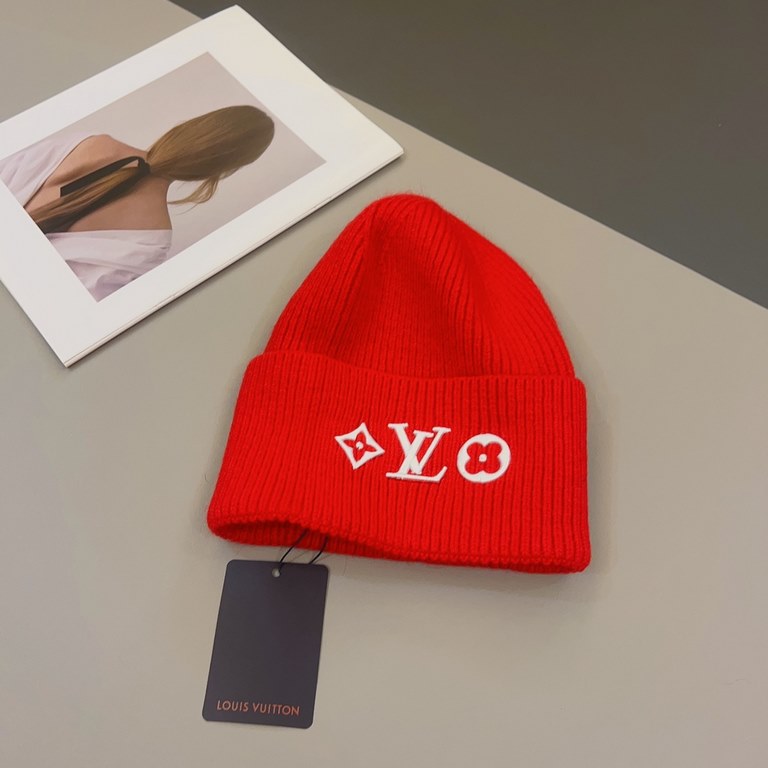 Special   LVLouis Vuitton Official website one to one quality, HEADLINE cold hatClassic old flower embroidery wool hat , six colors into