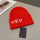 Special   LVLouis Vuitton Official website one to one quality, HEADLINE cold hatClassic old flower embroidery wool hat , six colors into