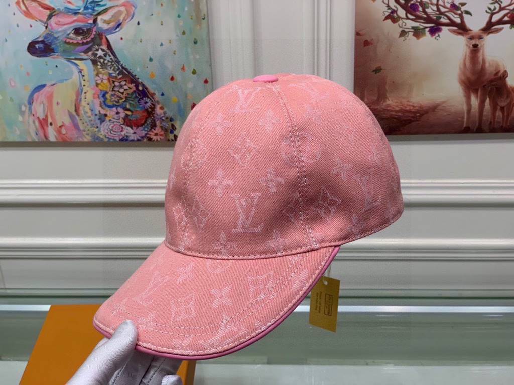 The lv jacquard upgrade ships! Fabric upgrades, accurate pair of flowers!With box bag, LV Louis Vuitton new original single baseball cap, LV cowboy jacquard, counter 11 open mold customized, original canvas fabric   head