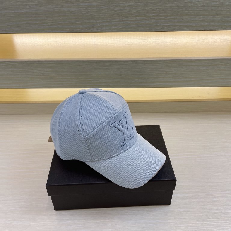 LV (Louis Vuitton) original single baseball cap, washed denim, counter 11 open mold customized, original denim fabric   head layer cowhide, lightweight and breathable! Awesome quality, base head circumference 56, adjusta