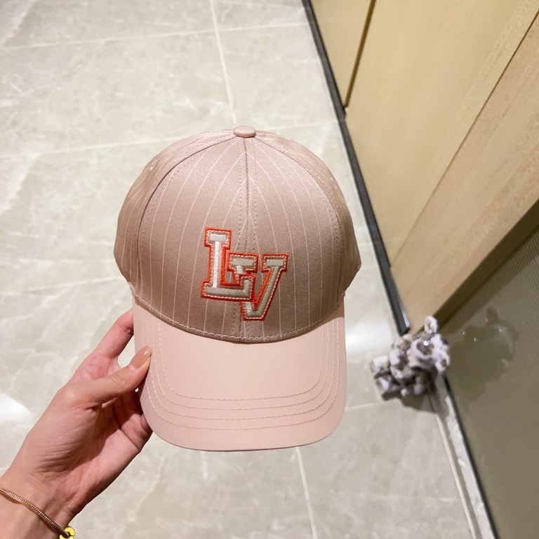 with dust bag [LV Louis Vuitton] 2023 new embroidered denim colorblocking baseball cap, new shipments, big name models are super good with, hurry up and get it!