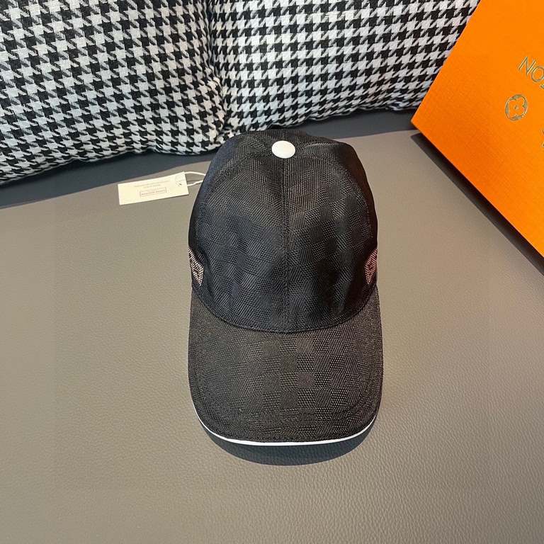 LV Louis VuittonWith packaging cloth bag, LV Louis Vuitton new original single baseball cap, classic checkerboard grid, 11 open mold customized, the original counter fabric   head layer cowhide, small square fashion hand